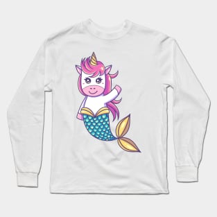 Mermaid Unicorn Long Sleeve T-Shirt